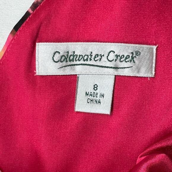 Coldwater Creek 100% Silk Flowy Wrap Bodice Empire Maxi Dress Glam Pink Women 8 - Picture 9 of 10